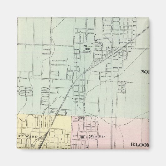 Aimant Carte de Normal, Bloomington (Devant)