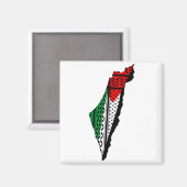 Aimant Carte de Palestine avec drapeau et Motif Keffiyeg (Recto/Verso)