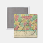 Aimant Carte De Pennsylvanie (Recto/Verso)