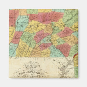 Aimant Carte De Pennsylvanie New Jersey Et Delaware