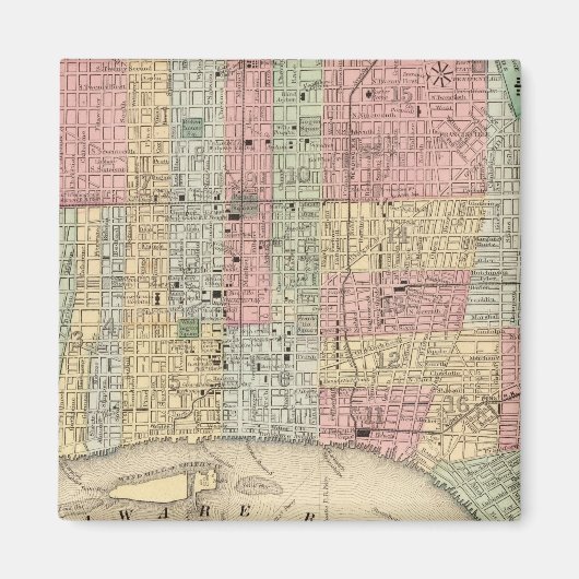 Aimant Carte de Philadelphie par Mitchell (Devant)
