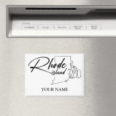 Aimant Carte de Rhode Island Simple minimaliste Souvenir (In Situ (Lave-vaisselle))