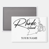 Aimant Carte de Rhode Island Simple minimaliste Souvenir (Recto/Verso)