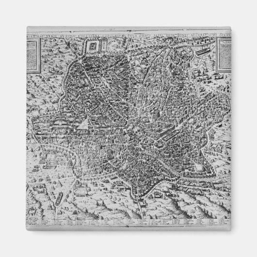 Aimant Carte de Rome, 1579 (Devant)