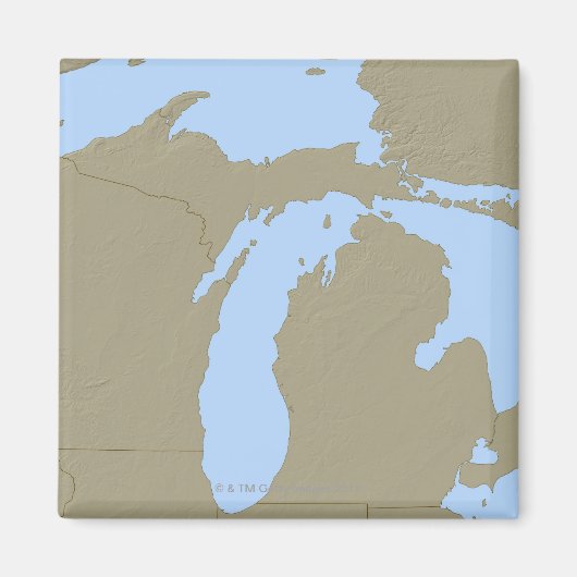 Aimant Carte de secours du Michigan (Devant)