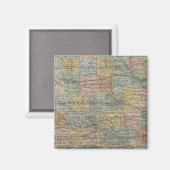 Aimant Carte de section de l'Iowa (Recto/Verso)