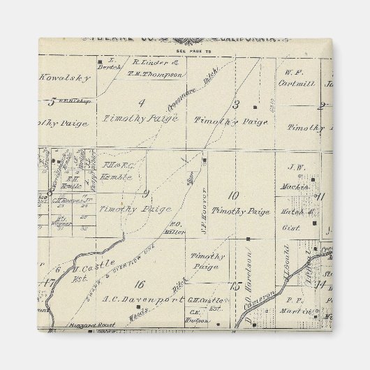 Aimant Carte de section du comté de T20S R23E Tulare (Devant)