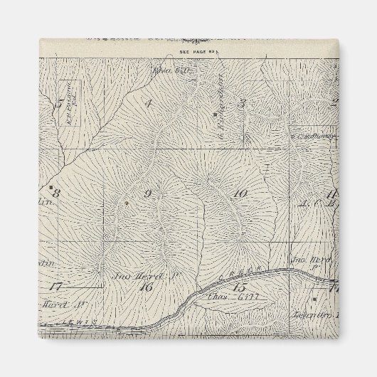Aimant Carte de section du comté de T20S R28E Tulare (Devant)