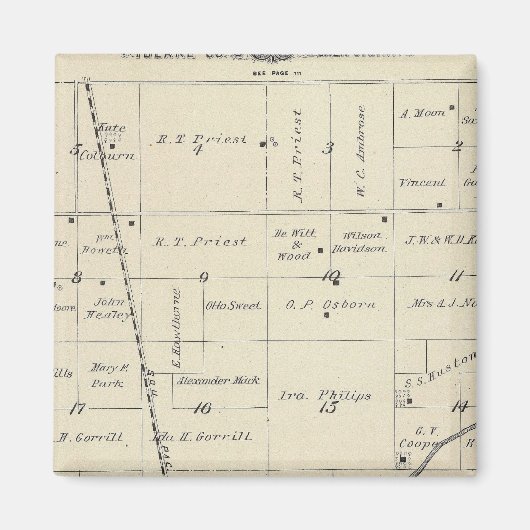 Aimant Carte de section du comté de T23S R25E Tulare (Devant)