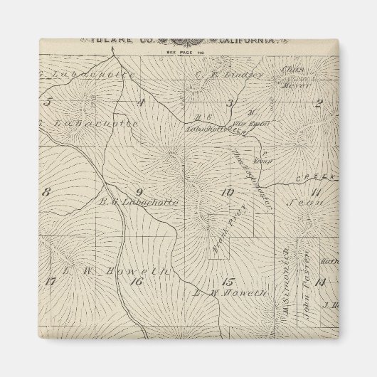 Aimant Carte de section du comté de T23S R29E Tulare (Devant)