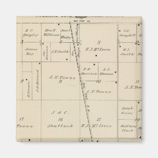 Aimant Carte de section du comté de T24S R25E Tulare (Devant)