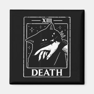 Aimant carte de tarot de chat noir vintage mort humour ha