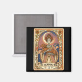 Aimant Carte de tarot de la mère teckel squelette chien s (Recto/Verso)