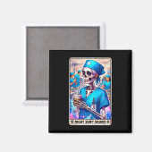 Aimant Carte de tarot drôle de squelette Équipe de nuit d (Recto/Verso)