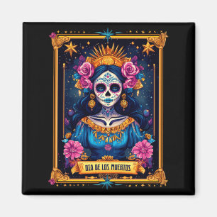 Aimant Carte de tarot homme Dia De Los Muertos femme La