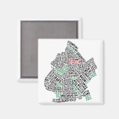 Aimant Carte de typographie Brooklyn NYC (Recto/Verso)
