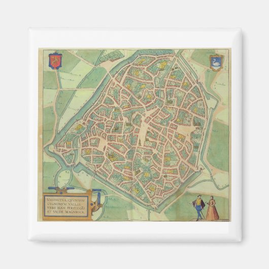 Aimant Carte de Valence, de 'Civitates Orbis Terrarum' b (Devant)