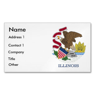 Aimant carte de visite avec drapeau de l'Illinois