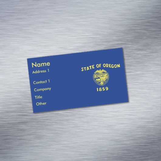 Aimant carte de visite avec Drapeau de l'Oregon (In Situ)