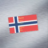 Aimant carte de visite avec Drapeau de Norvège (In Situ)