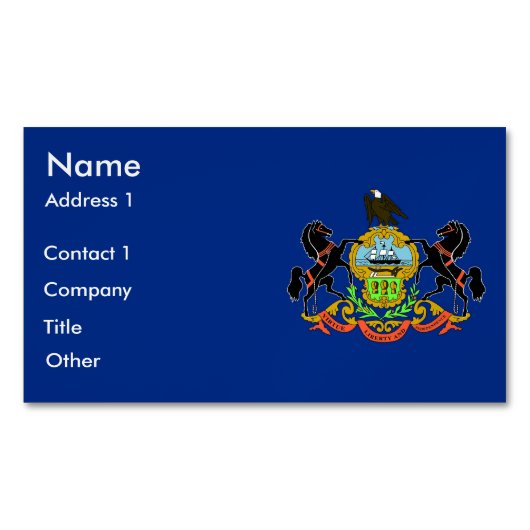 Aimant carte de visite avec drapeau de Pennsylvani (devant)