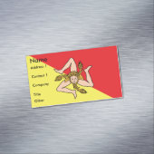 Aimant carte de visite avec Drapeau de Sicile (In Situ)
