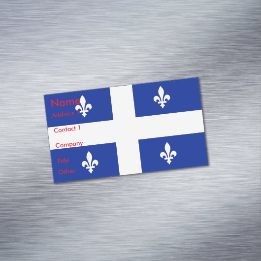 Aimant carte de visite avec drapeau du Québec (In Situ)