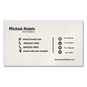 Aimant carte de visite simple