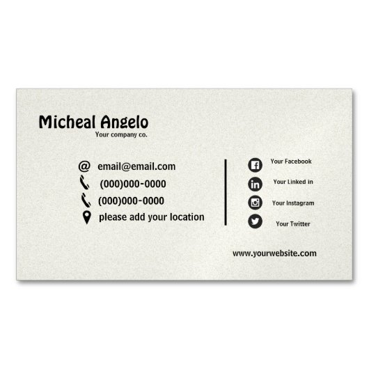 Aimant carte de visite simple (devant)