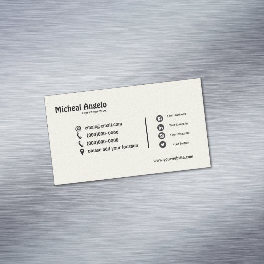 Aimant carte de visite simple (In Situ)