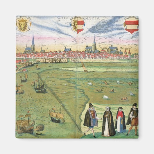 Aimant Carte de Wilnis, de Civitates Orbis Terrarum par (Devant)