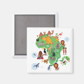 Aimant Carte des animaux d'Afrique (Recto/Verso)