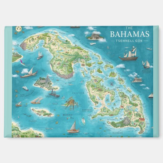 Aimant Carte des Bahamas (Recto)