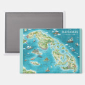 Aimant Carte des Bahamas (Recto/Verso)