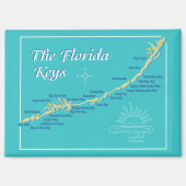 Aimant Carte des clés de Floride avec les noms des îles (Recto)