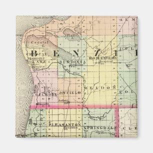 Aimant Carte des comtés de Benzie et Manistee, Michigan