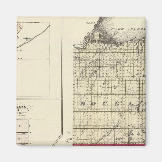 Aimant Carte des comtés de Douglas et de Burnett (Devant)