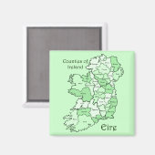 Aimant Carte des comtés d'Irlande (Recto/Verso)