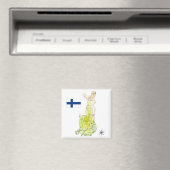 Aimant Carte des couleurs de Finlande dessinée à la main (In Situ (Lave-vaisselle))