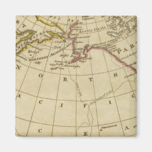 Aimant Carte des découvertes faites par Cook et Clerke