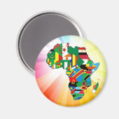 Aimant Carte des drapeaux du continent africain 2 (Recto/Verso)