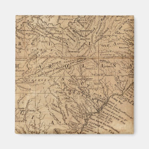 Aimant Carte des États de Virginie et de Caroline du Nor