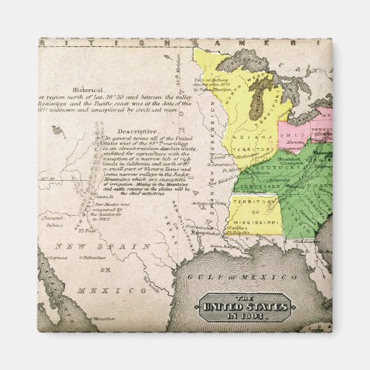 Aimant Carte des États-Unis (Devant)