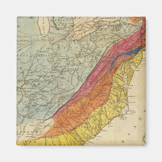 Aimant Carte des États-Unis d'Amérique 4 (Devant)