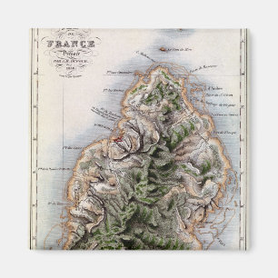 Aimant Carte des Îles Maurice, illustration 'Paul et