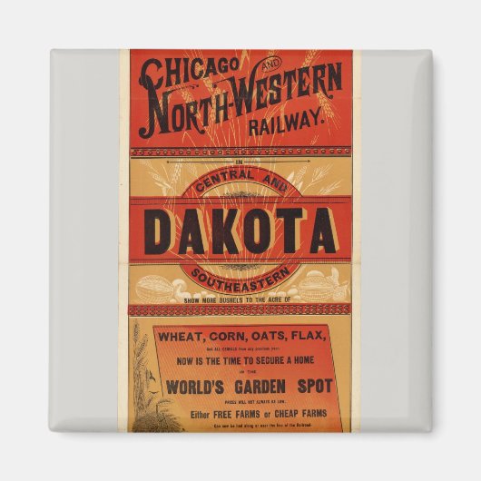 Aimant Carte des lignes de Chicago et Northwestern (Devant)