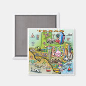 Aimant Carte des loisirs du Texas (Recto/Verso)