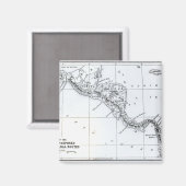 Aimant Carte des routes proposées du canal Isthmien (Recto/Verso)