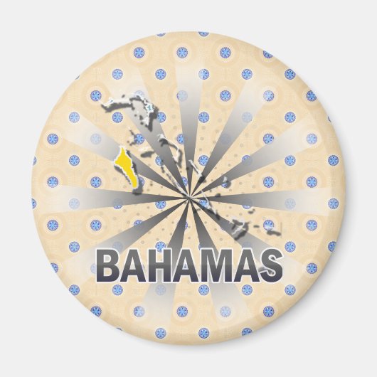 Aimant Carte Drapeau Bahamas 2.0 (Devant)