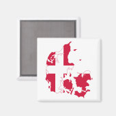 Aimant Carte Drapeau Danemark (Recto/Verso)